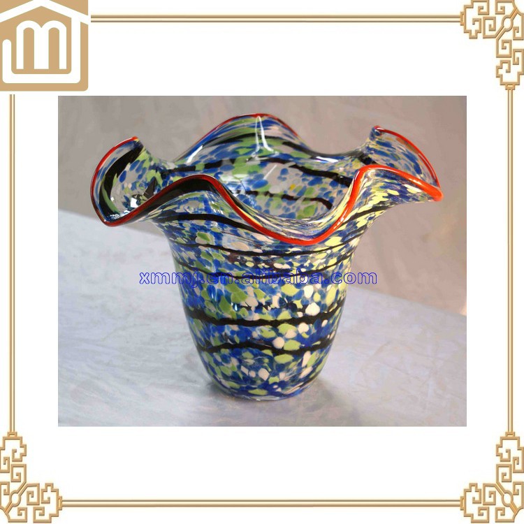 庭の装飾芸術品や工芸品2015色吹きムラノガラスの花のポット-民芸品問屋・仕入れ・卸・卸売り