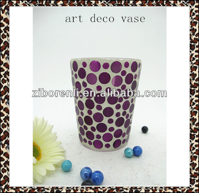 美しい庭の装飾小さな紫色のガラスモザイクの花ポット-民芸品問屋・仕入れ・卸・卸売り