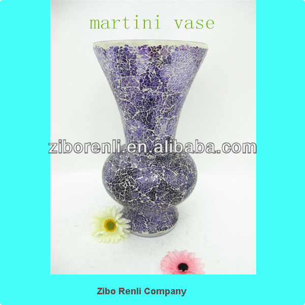 優れたデザインアンティーク紫ガラスクラックルフレア現代床花瓶背の高い-民芸品問屋・仕入れ・卸・卸売り