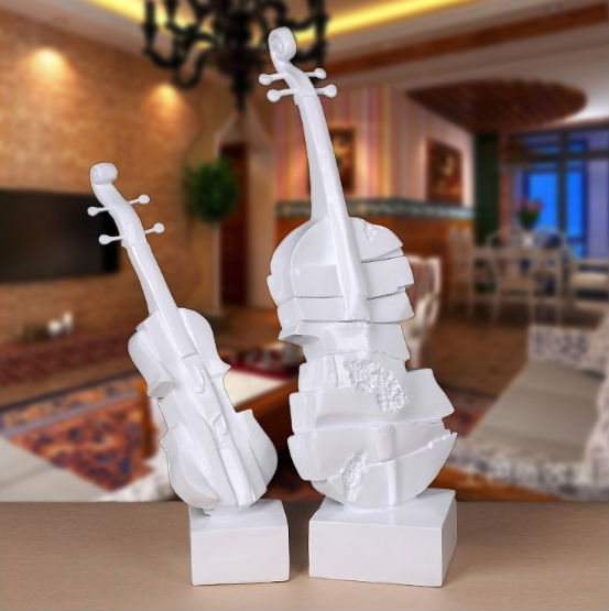 バイオリンの設計大ybz-9055-9056抽象的な樹脂の彫刻-アンティーク、イミテーション工芸品問屋・仕入れ・卸・卸売り