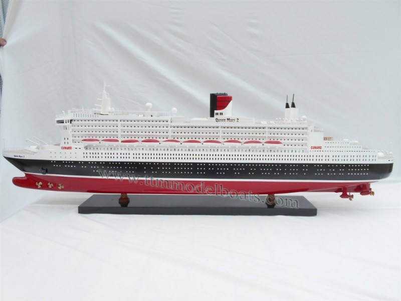 クイーンメリー2木製モデルのクルーズ船-民芸品問屋・仕入れ・卸・卸売り