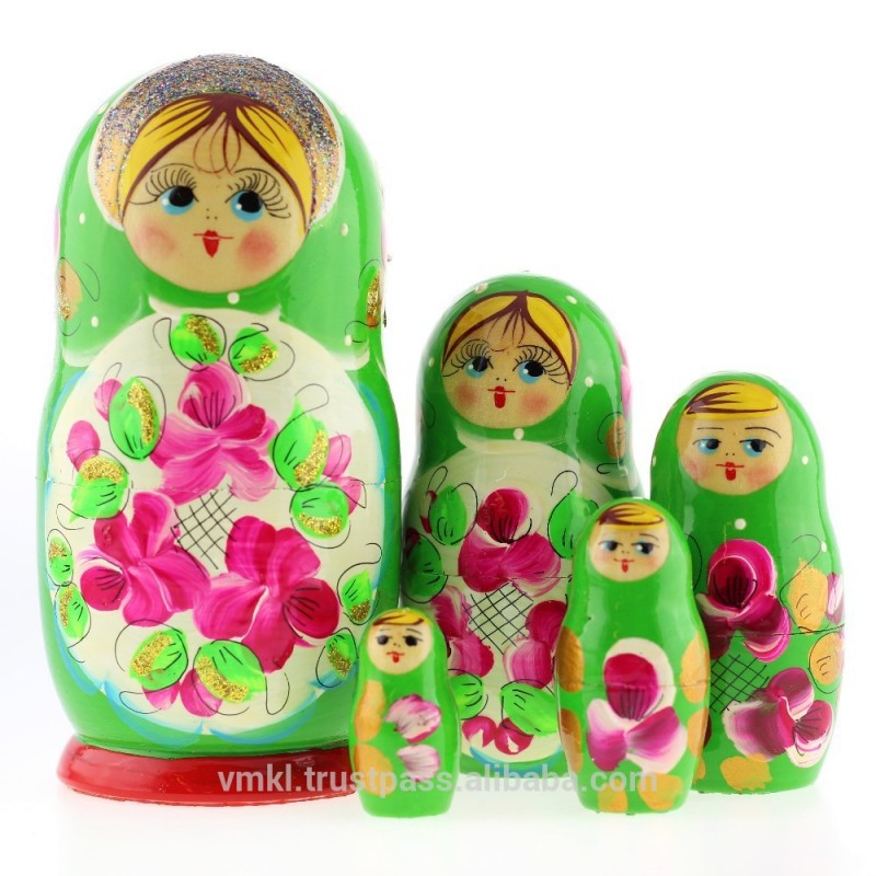 voznesenskaya入れ子人形マトリョーシカ、 5巣、 ロシアの木製入れ子人形、 ms0503jane-民芸品問屋・仕入れ・卸・卸売り