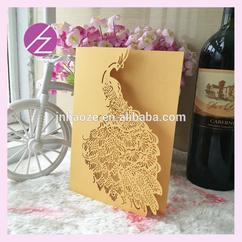 カスタム中国の結婚式の招待カード 2016 で中国工場、 印刷最新デザイン lasert カット結婚式招待状高品質-芸術コレクター商品問屋・仕入れ・卸・卸売り