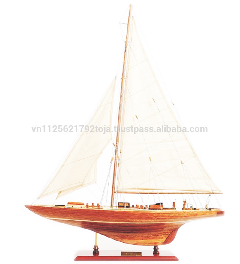 エンデバーヨットl60cmの木製模型ボート-木工芸品、ウッドクラフト問屋・仕入れ・卸・卸売り