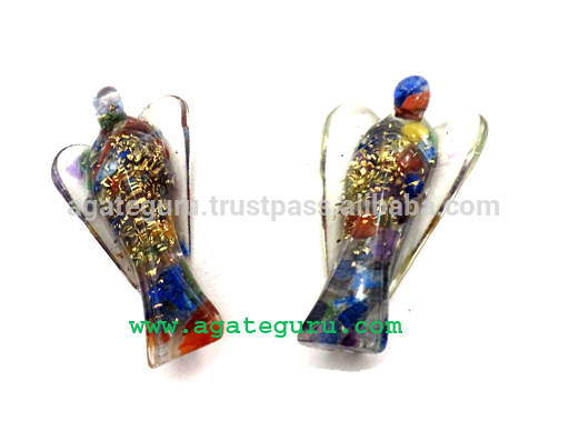 ミックス宝石用原石orgonite 2インチ天使: orgone天使:治癒orgone結晶-半貴石工芸品問屋・仕入れ・卸・卸売り