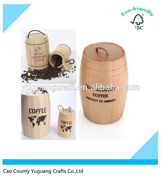 カスタムミニ木樽ふたが付いているコーヒー豆のためのパッキング-民芸品問屋・仕入れ・卸・卸売り