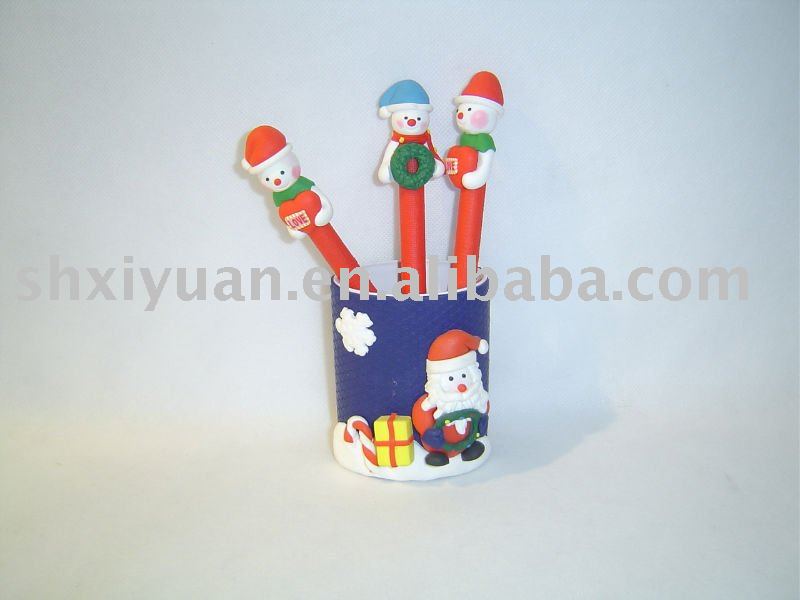 クリスマスのギフトの粘土のペン(XY002)-民芸品問屋・仕入れ・卸・卸売り