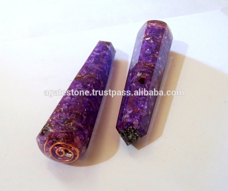 高品質の紫オニキス石エネルギーマッサージワンドでオルゴン多面的な瑪瑙石輸出-芸術コレクター商品問屋・仕入れ・卸・卸売り