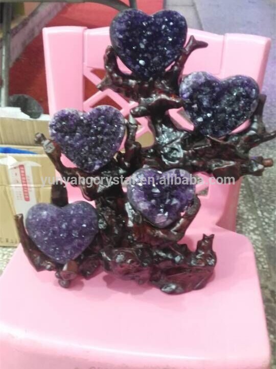 天然水晶アメジストジオードクラスター心臓-芸術コレクター商品問屋・仕入れ・卸・卸売り