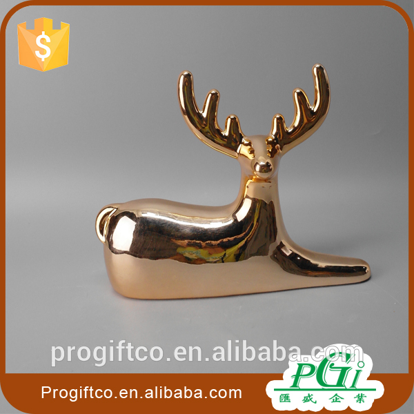 Chirstmasのゴールド鹿置物装飾鹿テーブル装飾-陶器、エナメル問屋・仕入れ・卸・卸売り