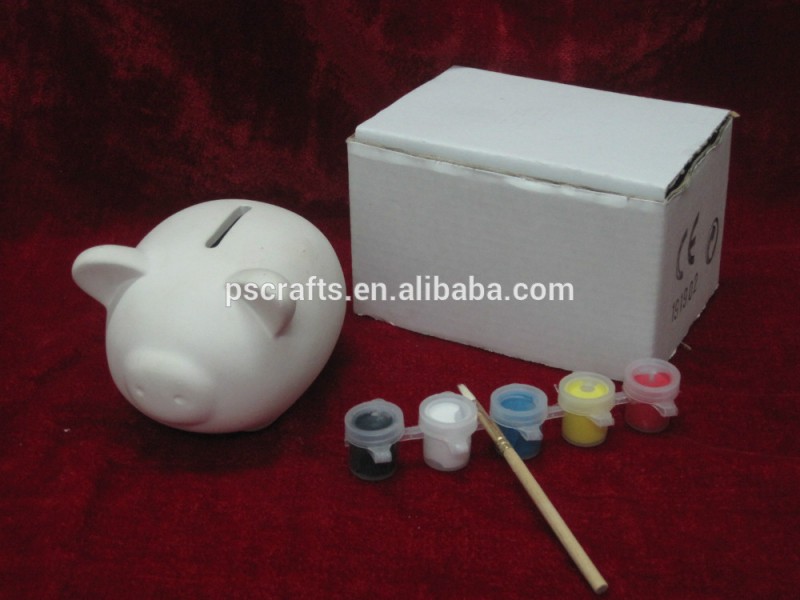 diyセラミック貯金箱、 diyセラミック貯金箱とブラシと顔料-貯金箱問屋・仕入れ・卸・卸売り