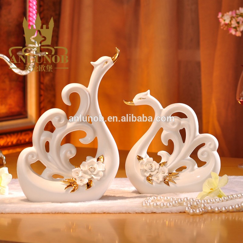 2016新しいアラブデザイン愛ロマンチックなセラミック動物置物カップル白鳥像ハンド塗装gild-問屋・仕入れ・卸・卸売り