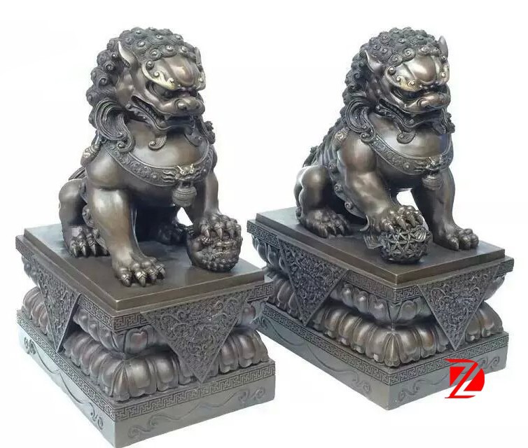 熱い販売のマスコット青銅ラッキー動物青銅中国のライオン像fooの犬-金属工芸品問屋・仕入れ・卸・卸売り