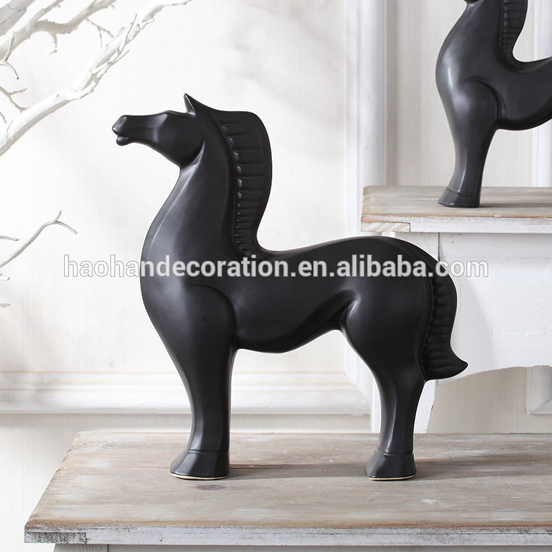 現代の黒い小さな馬セラミック像-芸術コレクター商品問屋・仕入れ・卸・卸売り
