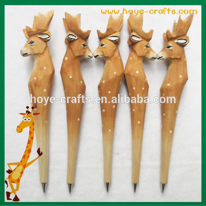 クリスマスのギフトペン木製カスタムペンニホンジカの動物形のペン-木工芸品、ウッドクラフト問屋・仕入れ・卸・卸売り