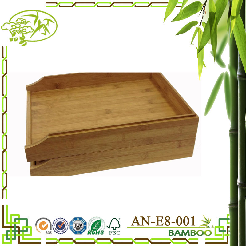 Aonong竹2層文字トレイ、 12.5 × 4 × 9.5インチ( bb-)-竹工芸品問屋・仕入れ・卸・卸売り