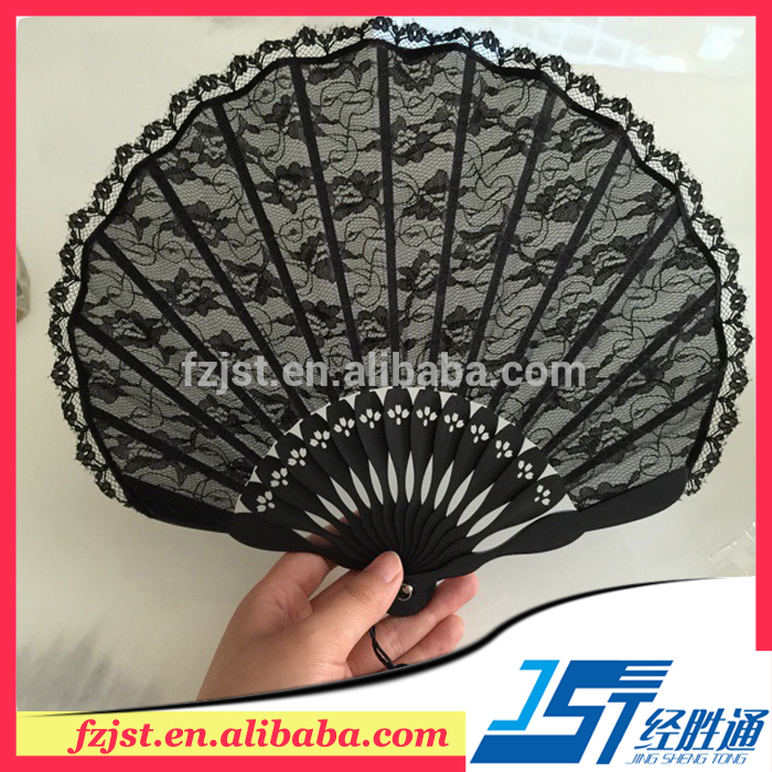 装飾的なラウンド折りたたみお中元レースの手のファン-民芸品問屋・仕入れ・卸・卸売り
