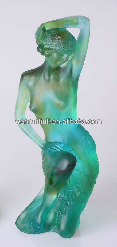 ヨーロッパの人気のアートカラフルな女性水晶の彫像-芸術コレクター商品問屋・仕入れ・卸・卸売り