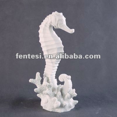 ポリストーン素晴らしい白海の馬装飾の彫刻-彫刻問屋・仕入れ・卸・卸売り