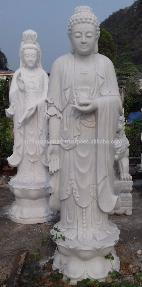 立ち釈迦牟尼仏大理石の石彫刻DSF-P113-彫刻工芸品問屋・仕入れ・卸・卸売り