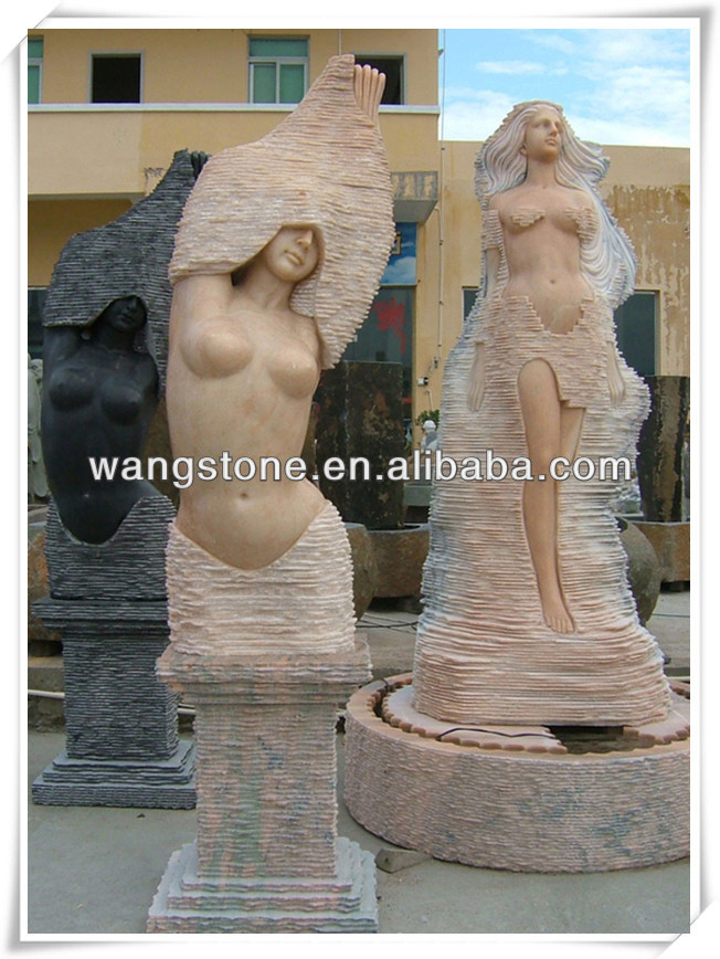 抽象的な肖像画図石の彫刻-民芸品問屋・仕入れ・卸・卸売り