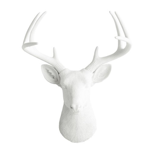 人工装飾ホワイト樹脂鹿ヘッド-樹脂工芸品問屋・仕入れ・卸・卸売り