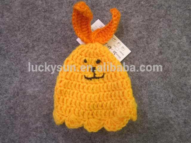 黄色のウサギの帽子茶色のファブリック卵イースターの装飾のためのある2つの長い耳-クリスマス用品問屋・仕入れ・卸・卸売り