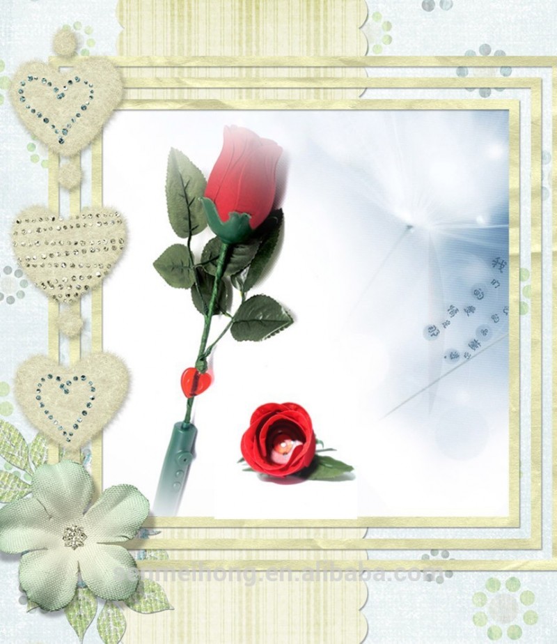 有用な録音人工シンボリックファブリックの花赤いバラ結婚式の好意贈り物-造花問屋・仕入れ・卸・卸売り