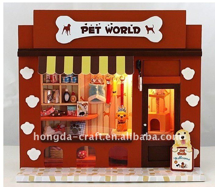 Diyのモデル木製ドールハウスミニチュアホリデーギフト#ペットワールド-木工芸品、ウッドクラフト問屋・仕入れ・卸・卸売り