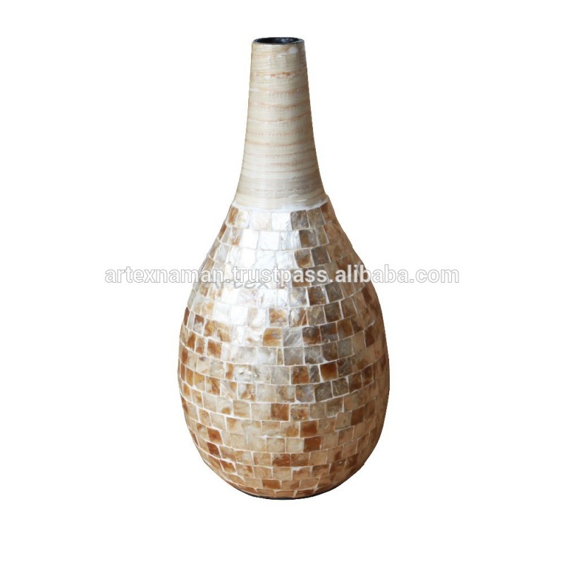 スピン竹花瓶花瓶ラッカー真珠の母からの高品質で、 ベトナム-漆器問屋・仕入れ・卸・卸売り