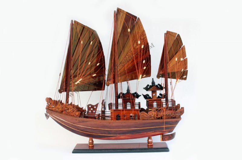 Ha長いベイジャンク(60)、ホット販売ボートのベトナムの木製船のモデル-木工芸品、ウッドクラフト問屋・仕入れ・卸・卸売り