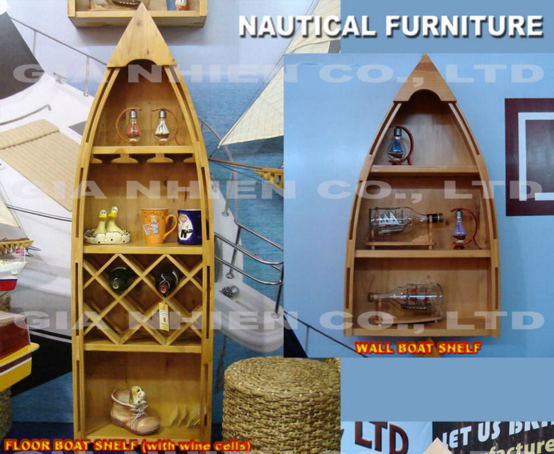 海里家具棚壁のボート-木工芸品、ウッドクラフト問屋・仕入れ・卸・卸売り