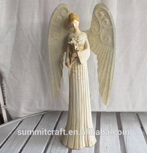 欧美を持つ樹脂の天使お土産フラワー初聖体拝領式のドレス-民芸品問屋・仕入れ・卸・卸売り