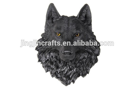 樹脂動物の頭壁マウント狼樹脂壁の動物の頭部の彫刻-樹脂工芸品問屋・仕入れ・卸・卸売り