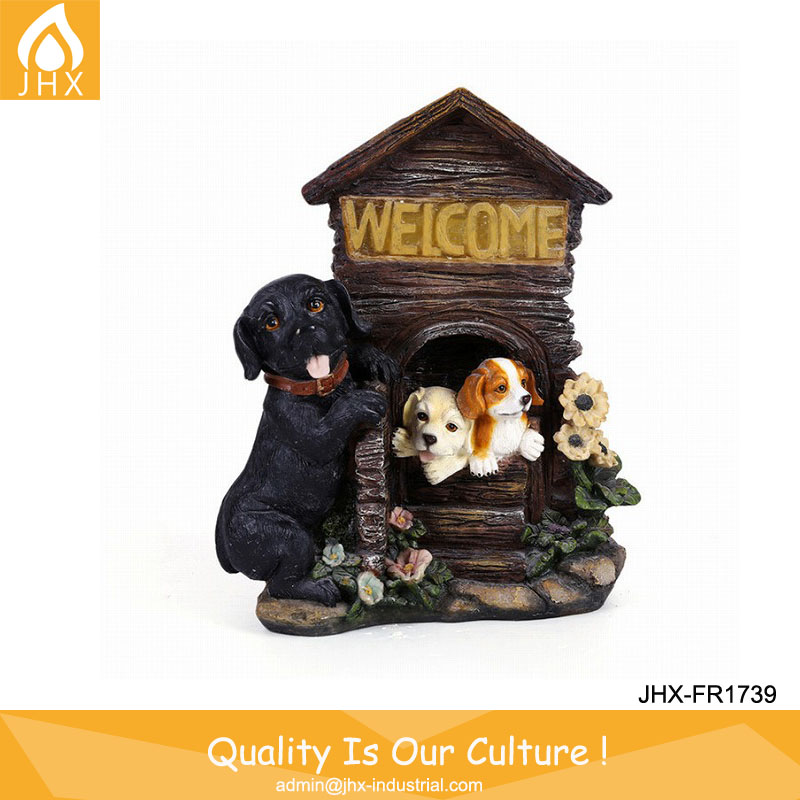 良い品質の異なるタイプ三puppys歓迎ボード装飾-樹脂工芸品問屋・仕入れ・卸・卸売り