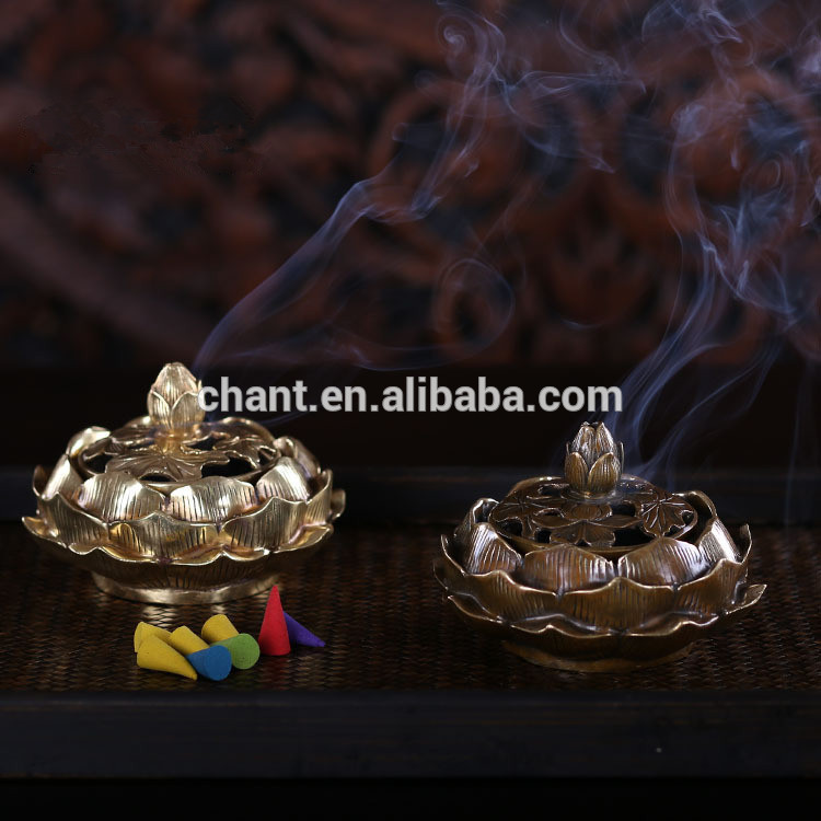 タイ純粋な銅蓮の花家ファニシングアロマストーブ南- 東アジア仏教香炉の装飾スタイル-香炉問屋・仕入れ・卸・卸売り