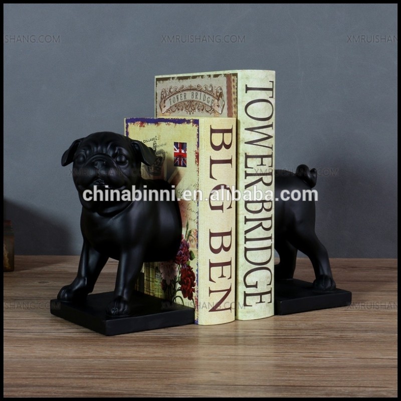 ヨーロッパアンティーク樹脂装飾ブックエンドで黒犬ペット像卓上みすぼらしいシックな家の装飾インテリアサプライヤー-民芸品問屋・仕入れ・卸・卸売り