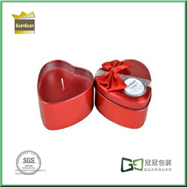 赤いハート形のラウンドキャンドル錫ボックスメーカー-キャンドル問屋・仕入れ・卸・卸売り