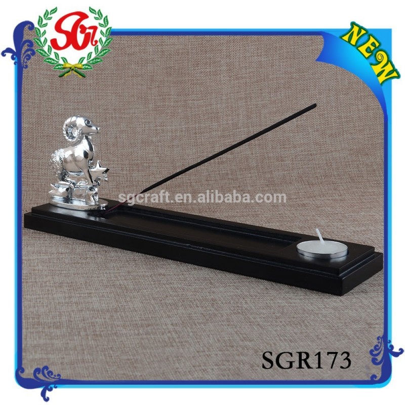 SGR173品質シルバーヤギ形状大ポリレジン香バーナー-香炉問屋・仕入れ・卸・卸売り