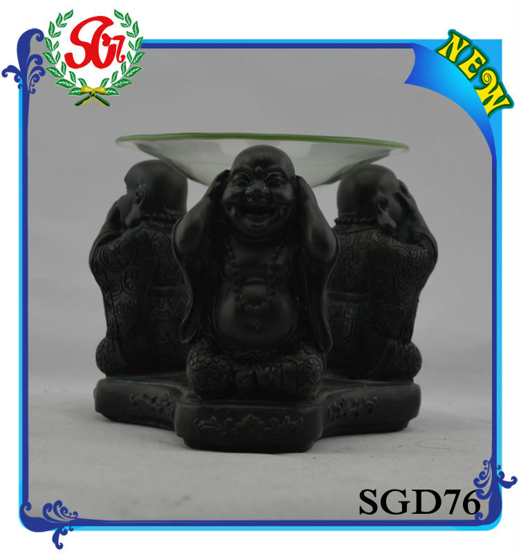 SGD76黒仏laughting thuribleオイルバーナー-香炉問屋・仕入れ・卸・卸売り