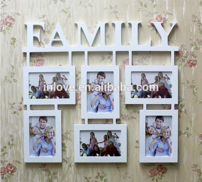 新デザイン木製2015白の壁アート家族写真フレーム-フレーム問屋・仕入れ・卸・卸売り