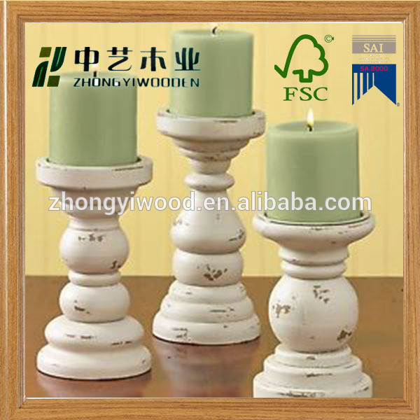 みすぼらしいシックなヴィンテージアンティークユーズド加工装飾木製キャンドルホルダー-問屋・仕入れ・卸・卸売り
