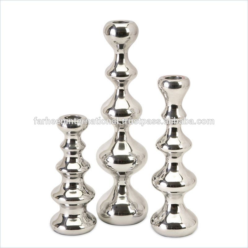 セット の 3 ファッショナブル な銀色ファンキー ティアード テーパー キャンドル ホルダー-203586-問屋・仕入れ・卸・卸売り