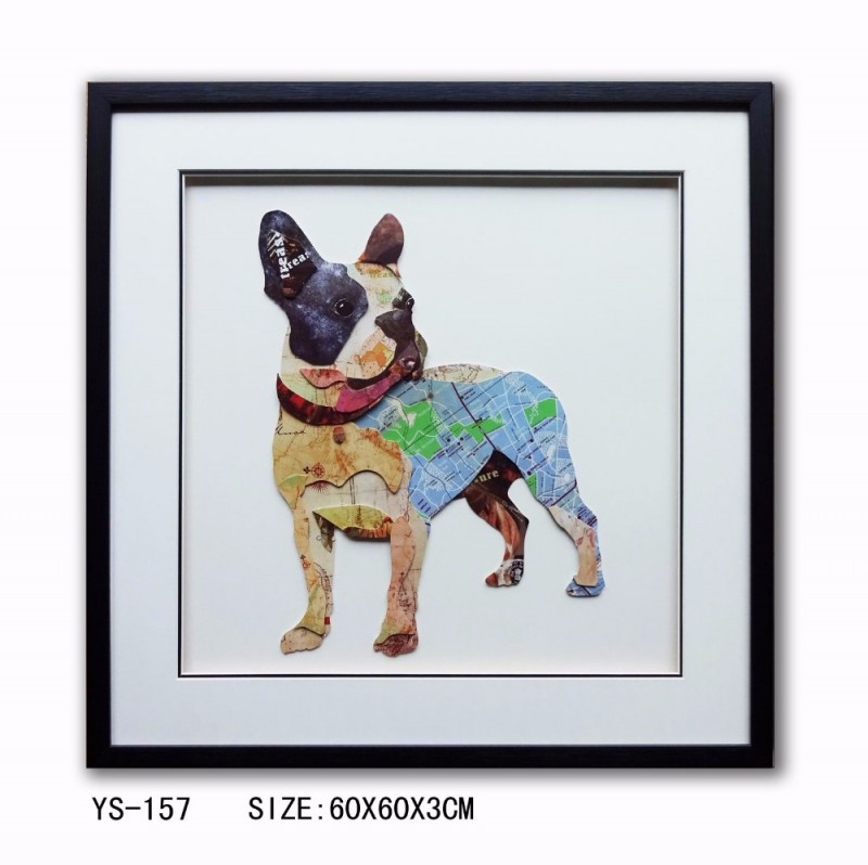 犬写真用紙コラージュアートプリントインテリアホテル壁の芸術-フレーム問屋・仕入れ・卸・卸売り