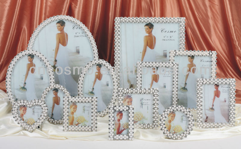 トップ5英国で販売されて、 結婚式の正方形のための特別な、 ・長方形とクリスタルのハート形の真珠の結婚式のフォトフレーム-フレーム問屋・仕入れ・卸・卸売り