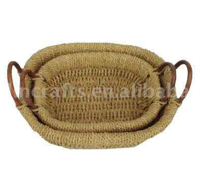 Handwoven seagrassのパンの皿-航海上の工芸問屋・仕入れ・卸・卸売り