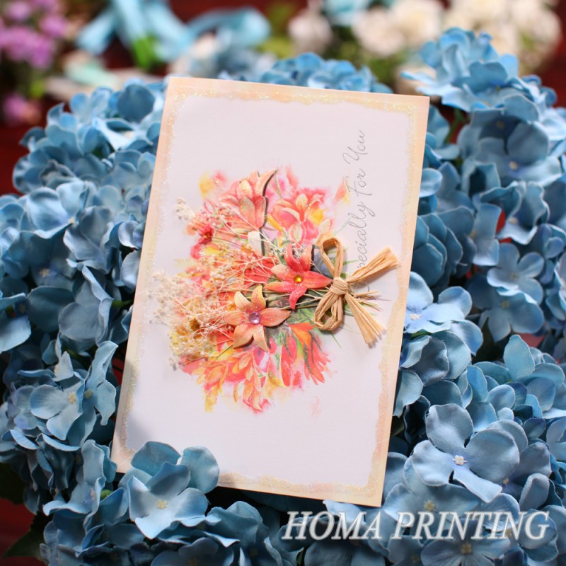 カラフルな花のグリーティングカード手作りのポップ乾燥された花をアップ-造花問屋・仕入れ・卸・卸売り
