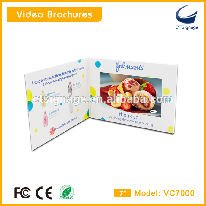 招待lcd ビデオ カード カスタマイズ さ れ た高品質7 インチ液晶画面ビデオ パンフレット グリーティングカード VC7000-造花問屋・仕入れ・卸・卸売り