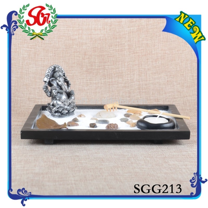 SGG213ガネーシャミニチュア像と禅ガーデンキャンドルホルダー-芸術コレクター商品問屋・仕入れ・卸・卸売り