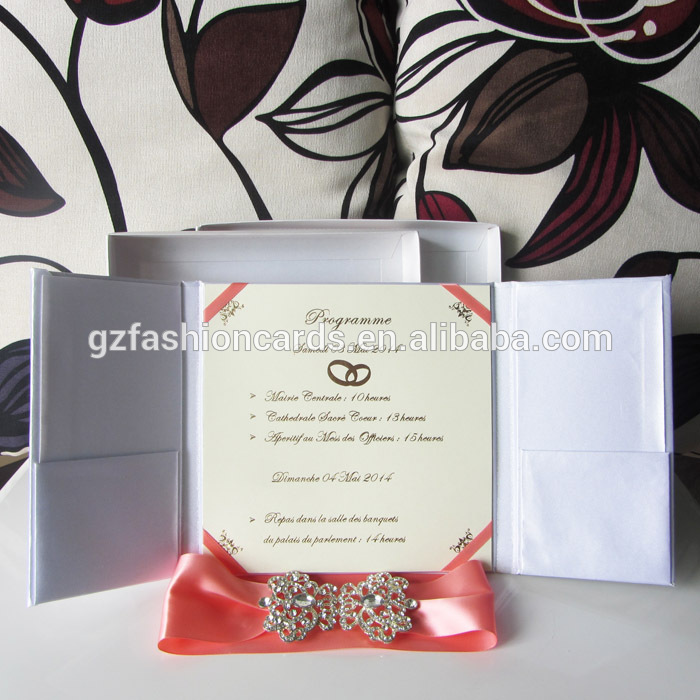 ファッショナブルシルク2015バックル付き結婚式の招待状-- t252-航海上の工芸問屋・仕入れ・卸・卸売り